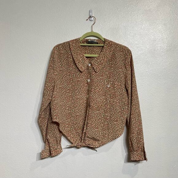 Lourbigo 36 Floral Button Down Blouse Sz L - Picture 2 of 10